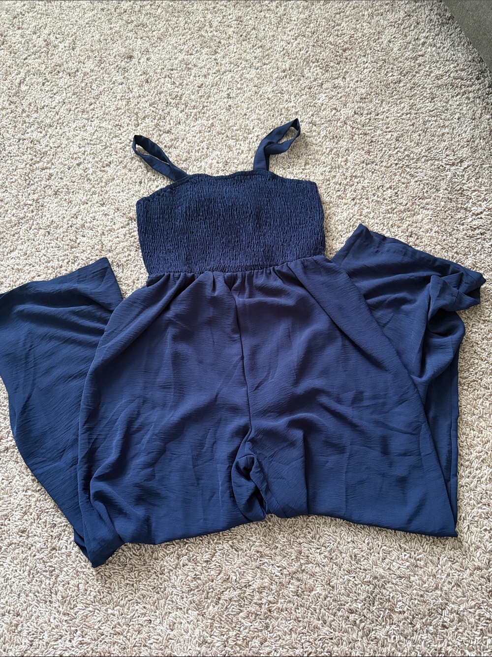 Wide-leg Smocked Jumpsuit